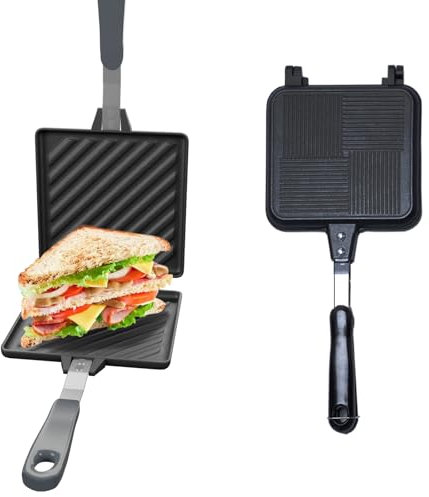Toasted Sandwish Maker, Camping-Toastie-Maker, antihaftbeschichtet, Herdplatte, Backform mit hitzebeständigen Griffen, schnelle Wärmeleitfähigkeit, Ridge Monkey Kochpfannen für Familienfrühstück oder