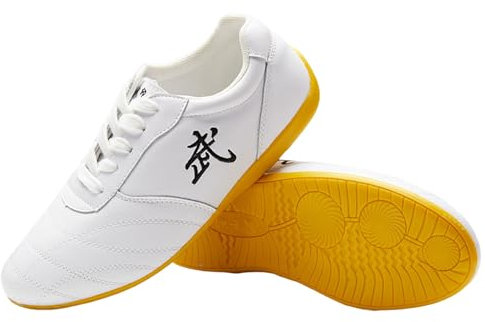 ForceRoute Arts Martiaux Kung Fu Baskets Cuir,Chaussures de Taichi,Chaussures Art Martiaux,Chaussures de Taekwondo,pour Homme et Femme,Unisexe,Léger,Non Slip,Respirant,pour Marche Fitness