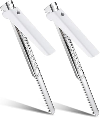 Deckelöffner für Senioren & Arthritis-Hände, Edelstahl Glasöffner mit Verstellbarem Griff, Leicht Kraftsparend Öffnen von Einmachgläsern & Flaschen Weiß-2 STÜCK)