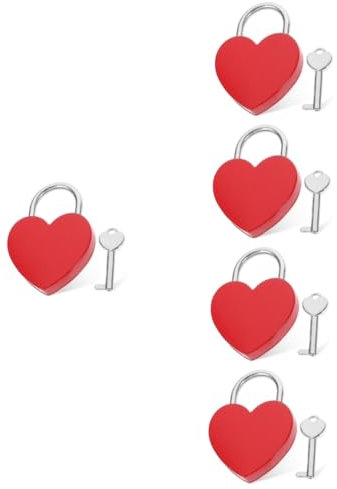 Artibetter 5stücke Herz Schloss Mit Schlüssel Liebesschloss Für Tagebuch Handtasche Schmuckbox Deko Perfektes Jahrestagsgeschenk Kompakte Und Leichte Ausführung