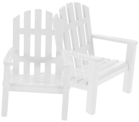 TOYANDONA 2stücke Miniatur Holzstuhl Für Puppenhaus Weiße Dekorative Mini Rocking Chairs Für Hochzeitskuchen-Dekoration Und Wohnaccessoires Für Sammler Und Festliche Anlässe