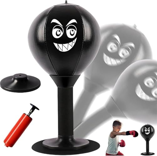 Desktop Punching Bag,Stress Buster with Suction Cup for Office Table and Counters,Heavy Duty Stress Relief Ball,Desk Boxing Punch Ball,Funny Gifts for Kids Coworkers and Friends