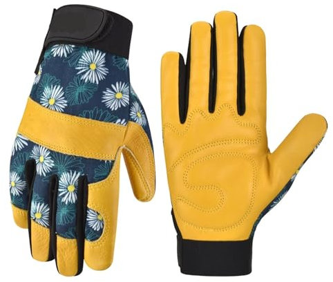XIUsheUA Gants de Jardinage en Cuir résistant for Femmes, Gants de Travail de Jardinage résistants aux épines for désherber, Creuser, Planter pour la Plantation, la Taille(Style3)
