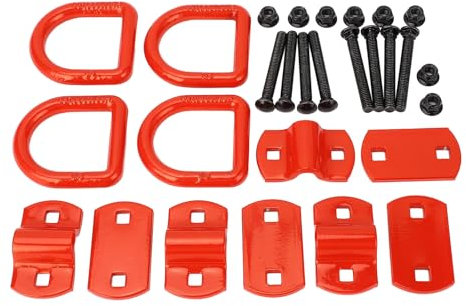 Lybunair 1/2 Zoll D Ring Binde Anker, geschmiedete Stahlkonstruktion, 12.125 lbs Bruchfestigkeit, Bolzen bei der Installation, kompatibel mit Anhängern, Lastwagen (Rot)