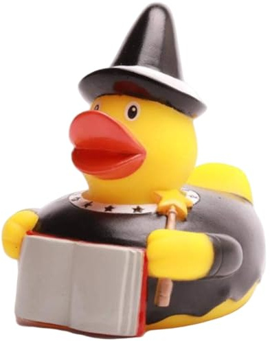 Duckshop I Badeente Zauberer I Quietscheentchen I Quietscheente L: 8,5 cm I I Geschenk für Magie-Liebhaber I Präsent Sammler