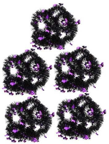 VERDANVERSE 5piezas Guirnalda De Oropel Fantasma para Decoración De Halloween Guirnalda Brillante De Fantasmas Metálico Retro para Interiores Exteriores Fiestas Escaleras y Techos