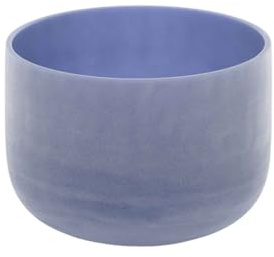 NJIEzhao Campana tibetana in cristallo di quarzo satinato Sapphire Fusion, martello in gomma da 8 pollici e O-ring inclusi Ciotola di cristallo cantante(B NOTE)