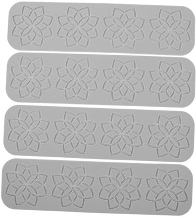 UTHCLO 4 piezas Molde de Silicona para Encaje de Pastel Molde de Fondant Flor de Antiadherente y Flexible para Decoración de Tartas Mousse y Chocolate Utensilios para Repostería