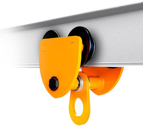 Heavy Duty Alloy Steel Hoist，1100lbs/0.5ton-11000lbs/5ton Manual Trolley for I-Beam，for Crane Lifts, Garage Hoists, Straight/Curved I Beams(2200lbs)