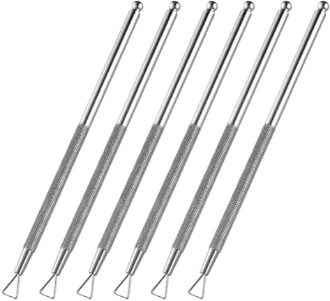 Ciieeo Removedor de Esmalte de Uñas Gel 6 Pcs Acero Inoxidable Raspador y Empujador de Cutículas Herramientas para Manicura y Pedicura Cuidado de Uñas Manos y Pies