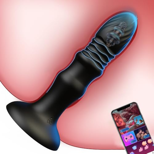 Vibromasseur Sex Toy Ventouse ContrôLéE Par Application Plug Anal Vibrateurs Pour Femmes,Vibromasseurs Feminin 10 Vibrations Et 6 Modes TéLescopiques Vibromasseurs Masculin Sex Toyspour Pour Couple