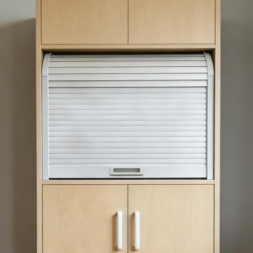 Kit de porte à lamelles, volet roulant, Kit de porte tambour enroulable avec poignée, for camping-car, armoire cuisine, plusieurs tailles, bricolage(40x28in/102x71cm)