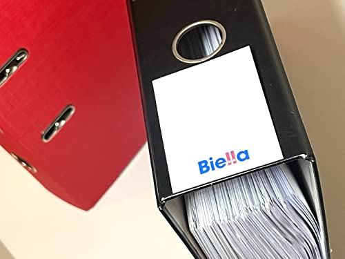 100 Biella Ordnerrücken-Schilder breit, 51x74 mm, weiß, Ordner-Etiketten für 7 cm breite Aktenordner, Ordnerbeschriftung