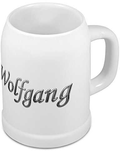 digital print Bierkrug mit Name Wolfgang - Design Chrom-Schriftzug - Namens-Tasse, Becher, Maßkrug