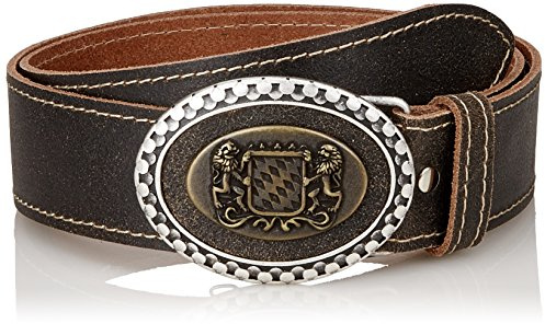 Werner Trachten Unisex Gürtel Trachtengürtel, Braun (Dunkelbraun LR 103), 80 cm