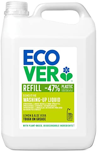 Ecover Washing Up Liquid Refill, Lemon & Aloe Vera, 5L