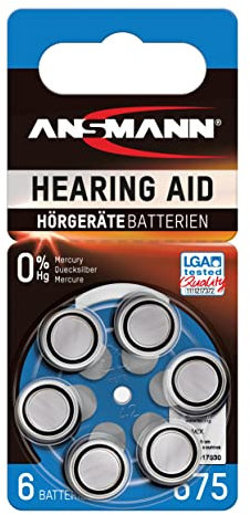 ANSMANN 5013253 Batteria per Apparecchi Acustici 675 Zinco-Aria 10 1,4V Pr44 Aza675 Azzurro