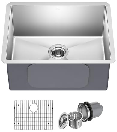 Kraus KHU101-23 Lavello da cucina in acciaio inox da 23 pollici Undermount Single Bowl 16 Gauge