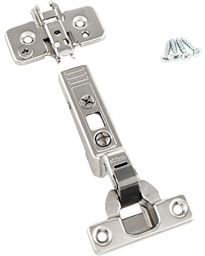 BLUM Clip top Mini-Scharnier | Möbelband; Innenanschlag, 2 Stück inkl. Montageplatten, Schrauben und Montageanleitung