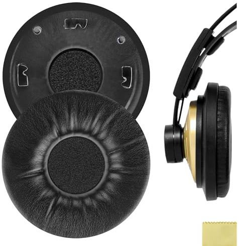 Geekria QuickFit - Cuscinetti auricolari di ricambio per cuffie AKG K121, K121S, K141 MK II, K142 HD, parti di riparazione con guida video (nero)