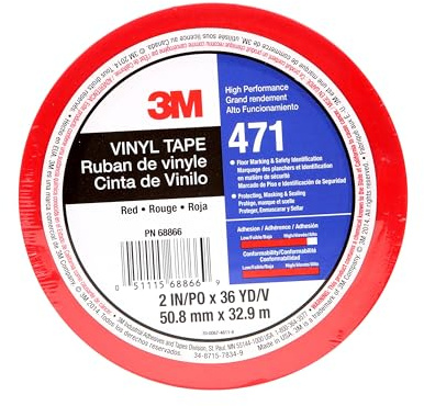 3M 471 Cinta de vinilo, roja, 50 mm x 33 m (1 unidades)