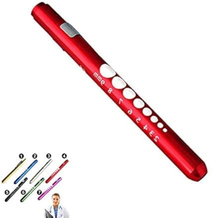 Supertool - Mini linterna de pluma de diagnóstico médico, mini linterna LED reutilizable para el hogar, al aire libre, médico, enfermera, emergencia EMT (rojo, 1 paquete), 13,5 cm