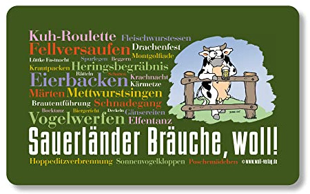 Frühstücksbrettchen Sauerländer Bräuche, woll!
