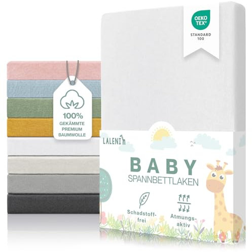 Laleni Premium Spannbettlaken 70x140x15 cm Babybett | Oeko-TEX zertifiziertes Bettlaken 70x140 Kinderbett | Kinderbettwäsche 70x140 aus 100% Baumwolle | Weiß
