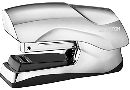Bostitch Office Heavy Duty Stapler, 40 Sheet Capacity, No Jam, Half Strip, Fits into The Palm of Your Hand, for Classroom, Office or Desk, Chrome