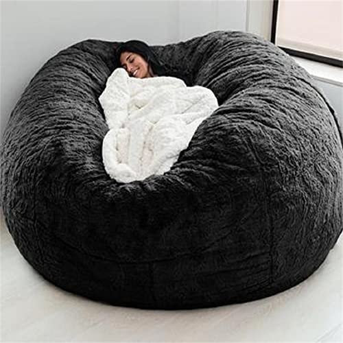 IJNBHU Sitzsack-Sesselbezug Sitzsack Hülle,Riesiger Pelz-Sitzsack Sofabezug, extra groß, waschbar, Sitzsackbezug für Kinder, Sitzsack-Bezug ohne Füllung(Color:2,Size:6ft)
