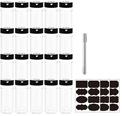 Juego De Tarros De Especias Acrílicos De 20 Uds, Juego De Tarros De Sal Y Pimienta, Tarro Contenedor De Especias, Tarro De Especias Impermeable, Etiqueta Adhesiva, Utensilios De Cocina