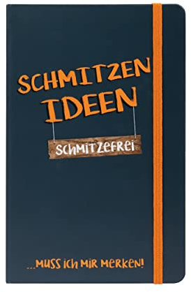United Labels Ralf Schmitz Notizbuch, liniert, 80 Blatt, 13x21 cm, Schmitzen Ideen, Hardcover Notizheft mit Gummiband, ideal als Tagebuch und Bullet Journal