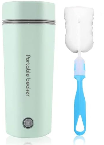 Hervidor Agua Electrico, Hervidor de Agua Eléctrica de Viaje 350ML, Mini Hervidor Eléctrico Portátil, Apagado Automático, Taza de Calefacción para Hacer Leche, Café y Té (verde)