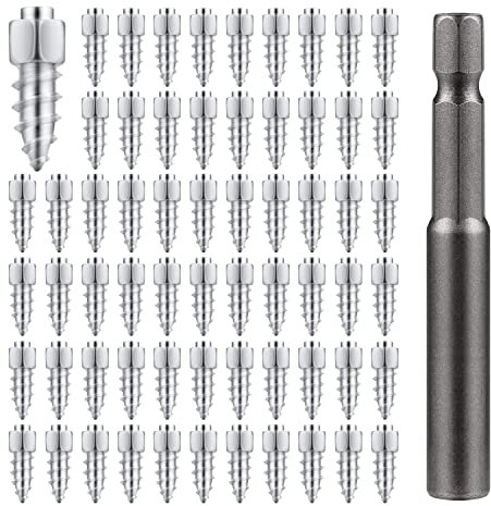 Pernos para Neumáticos Atornillados, 9mm Pernos para Neumáticos de Ruedas para Nieve con Herramienta de Instalación para Automóvil Camión Motocicleta Bicicleta Maletero ATV SUV (100 Piezas)