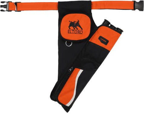 elToro Wave XL Seitenköcher Rechtshand mit 3 Pfeilröhren | Cordura wasserabweisend, große Köchertasche und Gürtel-Tasche mit Doppelzipper, verstellbarer Gürtel 66–120 cm, 46 cm