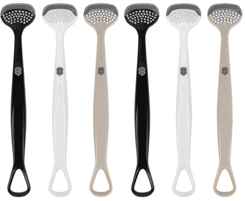 Adorila 6 Pack Tongue Brush and Scraper, Tongue Cleaner for Adults, Tongue Scraper Cleaner for Oral Hygiene and Fresh Breath