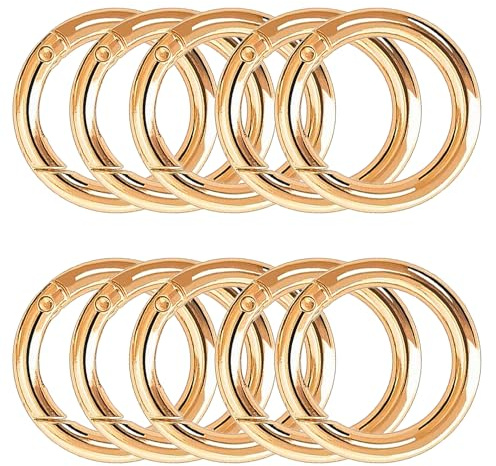 XCSJ 10pcs Karabiner Rund 49mm Sehr Robust Zinklegierung Groß Karabiner Ring Karabinerhaken Rund Karabiner Ring O Ring Runde Karabiner für Schlüsselanhänger, Tasche, Schmuck, DIY Handwerk
