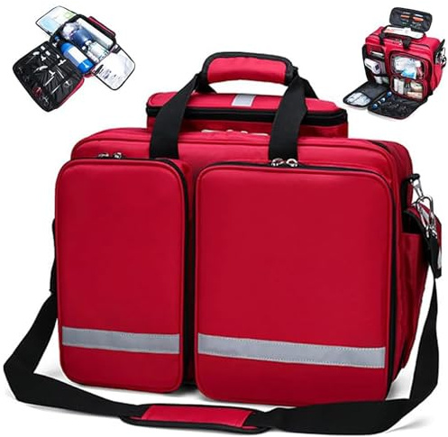 Erste Hilfe Tasche Leer, Medizinische Versorgung Tasche leer, First Response Erste-Hilfe-Kit in rot für Reisen Camping Radfahren Outdoor Survival Erste Hilfe