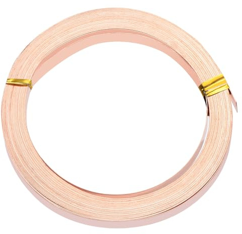 PATIKIL Flaches Kupferdraht, 2 Rollen 32 Gauge/0,2x6mm Durchmesser 6m/19,69ft Biegsamer Flacher Basteldraht für Schmuckherstellung DIY Ohrringe Perlen Gartenpflanzen, Kupfer