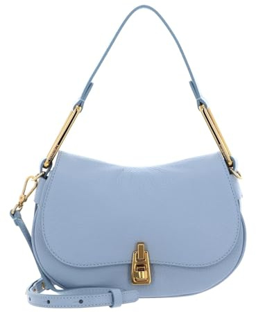 Coccinelle Leder Schultertasche Umhängetasche Magie Soft Shoulderbag Grained Leather Mist Blue hellblau