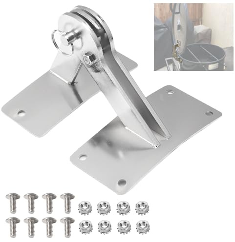 Edelstahl-Grilldeckel-Scharnier-Set, kompatibel mit We-BER Smokey Mountain Wsm Smoker Grill 18,5 22,5, lassen Sie den Deckel mit dem Grill verbinden, Schnellverschluss