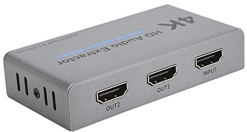Beufee Convertisseur D'extracteur Audio, 4K HDMI vers HDMI Et Convertisseur D'extracteur Audio avec Convertisseur 1 Points 2 Convertisseur D'extracteur Audio HDMI