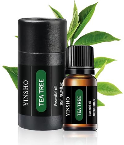 Teebaumöl BIO 10ML, Natural Organic Tea Tree Essential Oil, 100% Reines Teebaumöl, Aromatherapie Öl, Ätherisches Öl von Natürlicher Teebaum für Aromatherapie Diffuser/Haut/Kopfhaut/Haare