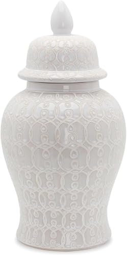GAOJUNAN Deko Vase Keramikvase Ingwerdose Blumenvasen Mit Deckel Emaille Porzellan Tempelgläser Tee Vorratsdose Vase mit Deckel
