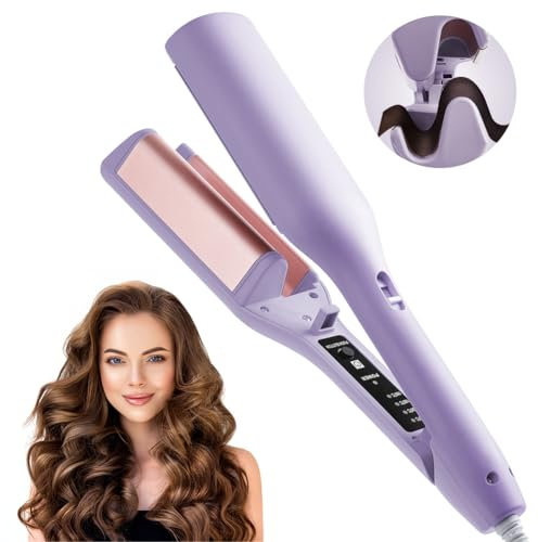 Flintronic Ferro Arricciacapelli a Onda, 32mm Ferro Arricciacapelli a Forma di V, 4 Temperatura Regolabile, Ferri Arricciacapelli a Forma di Uovo Francese, per Tutti Tipi di Capelli