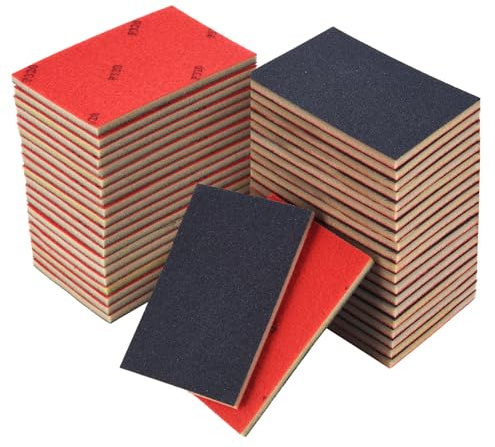 Schleifschwämme, 24 Stück Schleifschwämme Set 320 Körnung, Flexibles Nass-Trocken-Schleifpapier, Handschleifblöcke, Schleifpads für Holz,Trockenbau,Metall,Farbe, Autokarosseriereparatur