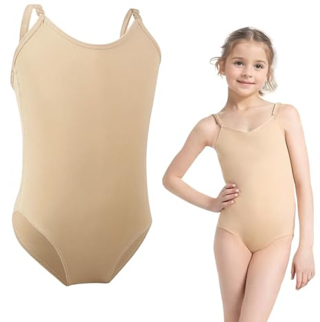 Nude Leotard,Ballet Leotard for Girls Ballerina Costume for Girls Lightweight and Breathable with Adjustable Shoulder Straps,Nude Bodysuit,for Gymnastics and Dance Activities (Skin color,XL)