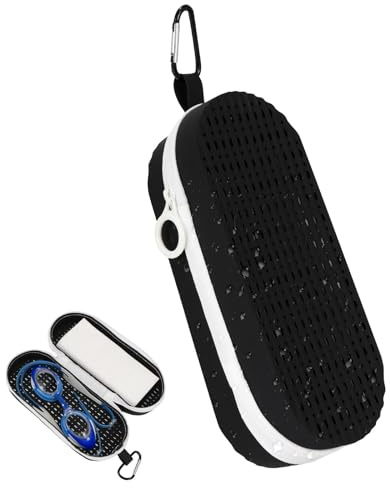 LQTSLFM Schwimmbrille Etui mit Karabiner, Schwimmbrillenetui Weiches Silikon, Swim Brillenetui Atmungsaktiv, Schwimmbrillen Etui zum Anhängen, für Schwimmbrille Sportbrillen (Schwarz)