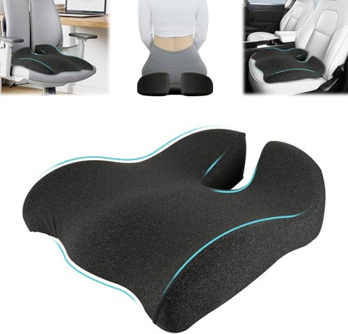 Cojín ortopédico para silla de oficina, cojín de asiento para hemorroides, cojín de cuña para coche, ergonómico, cojín de espuma viscoelástica, alivio del coxis, para viaje, sofá y silla de ruedas