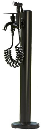 Fontana a Colonna da Giardino Antigelo per Esterno, Rubinetto per Acqua in Acciaio Inossidabile con Rubinetto e Pistola a Spruzzo, per Giardino, Patio o Cortile(24in/60cm)